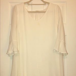 White 1/4 sleeve dress